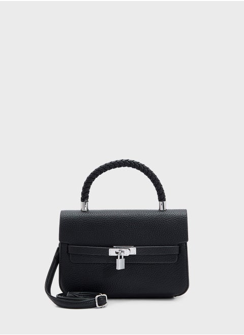 Braided Handle Satchel Bag