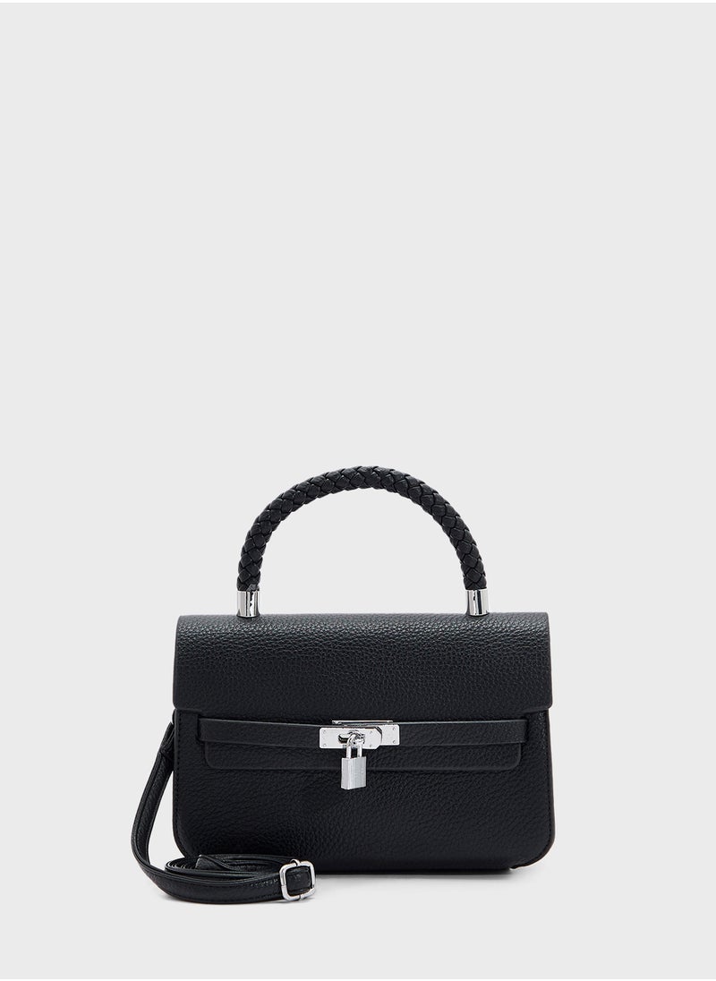 ELLA - Braided Handle Satchel Bag - Image 1