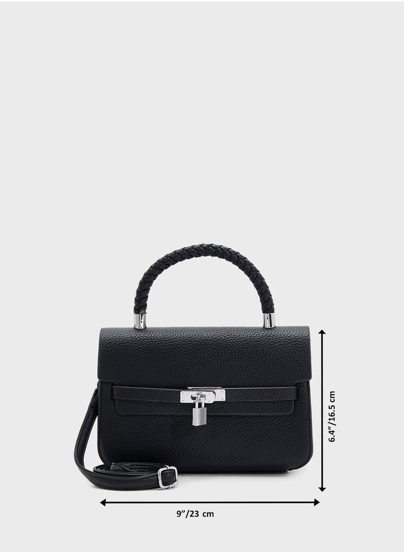ELLA - Braided Handle Satchel Bag - Image 1