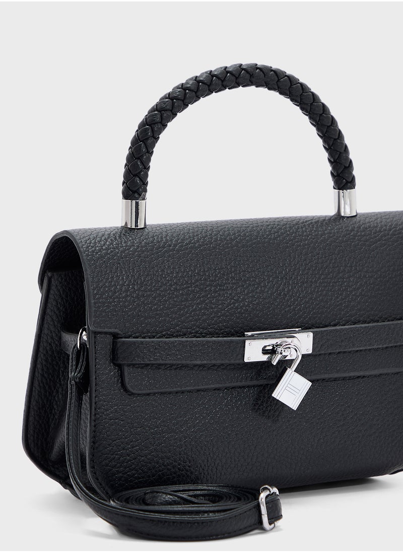 ELLA - Braided Handle Satchel Bag - Image 1