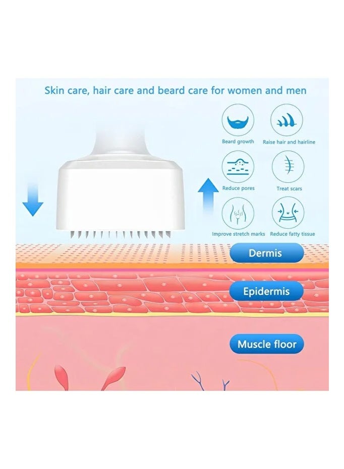 MRS Adjustable Derma Stamp Microneedling Tool (0 - 3.0mm) - 140 Needles for Face, Beard Growth, Acne Scars & Anti-Aging Skin Care - Image 2