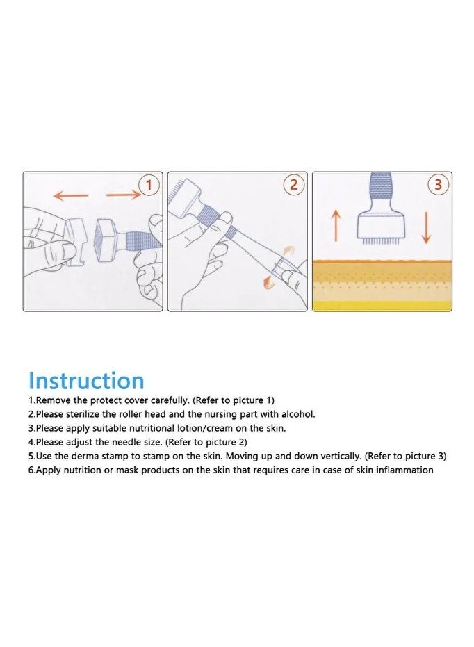 MRS Adjustable Derma Stamp Microneedling Tool (0 - 3.0mm) - 140 Needles for Face, Beard Growth, Acne Scars & Anti-Aging Skin Care - Image 4