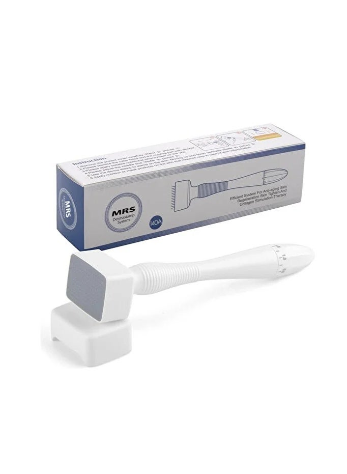 MRS Adjustable Derma Stamp Microneedling Tool (0 - 3.0mm) - 140 Needles for Face, Beard Growth, Acne Scars & Anti-Aging Skin Care - Image 1