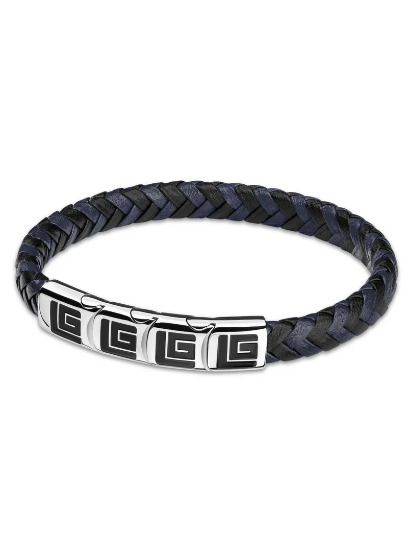 Guy Laroche Adam Black And Blue Braided Bracelet