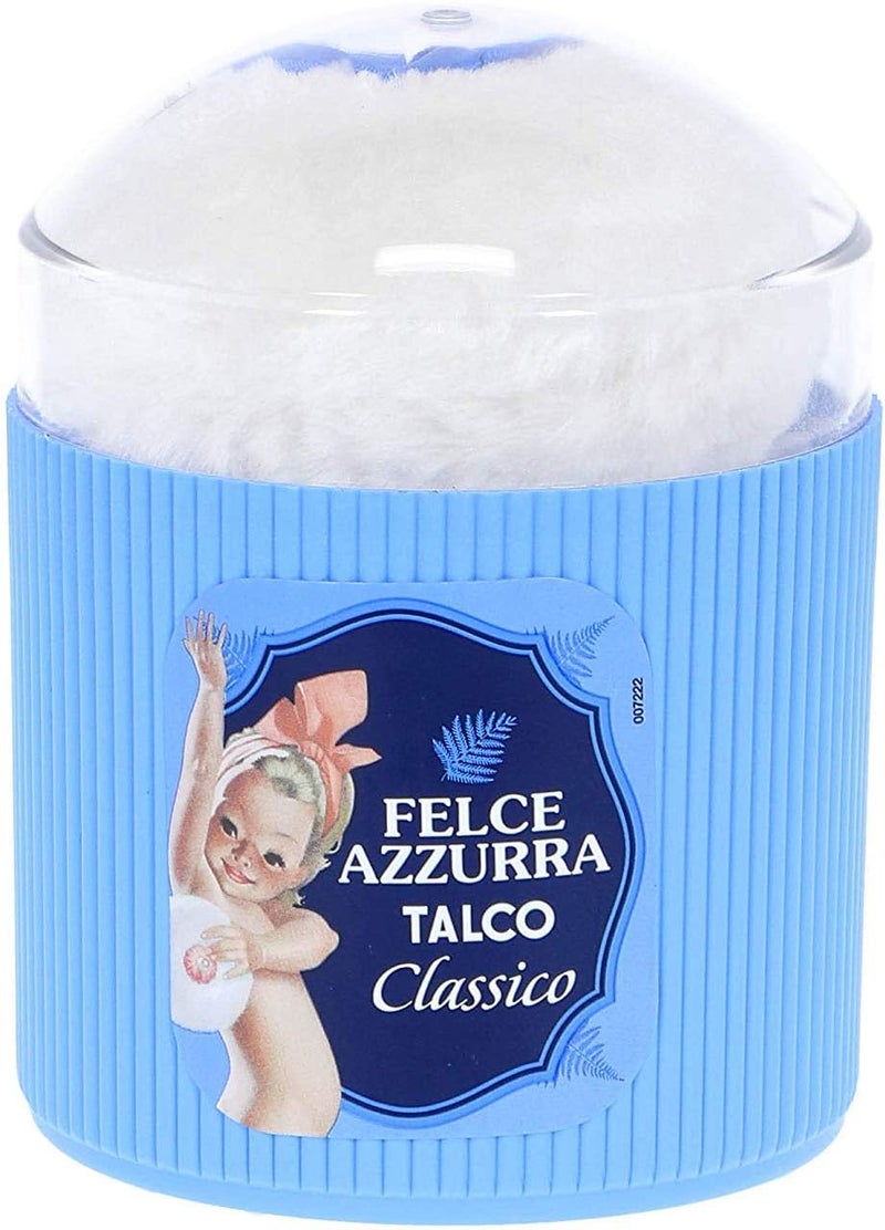 FELCE AZZURRA Paglieri Felce Azzurra Talcum Powder Classic Scent Free PowderPuff  Italian Import  by Felce Azzurra