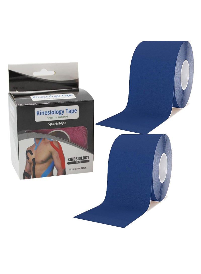KASTWAVE Sports Kinesiology Tape Roll of Elastic Water Resistant for Support Muscle Recovery Quality Physio TapeKinetic Knee Shoulder and Elbow 2 Roll  - Image 1