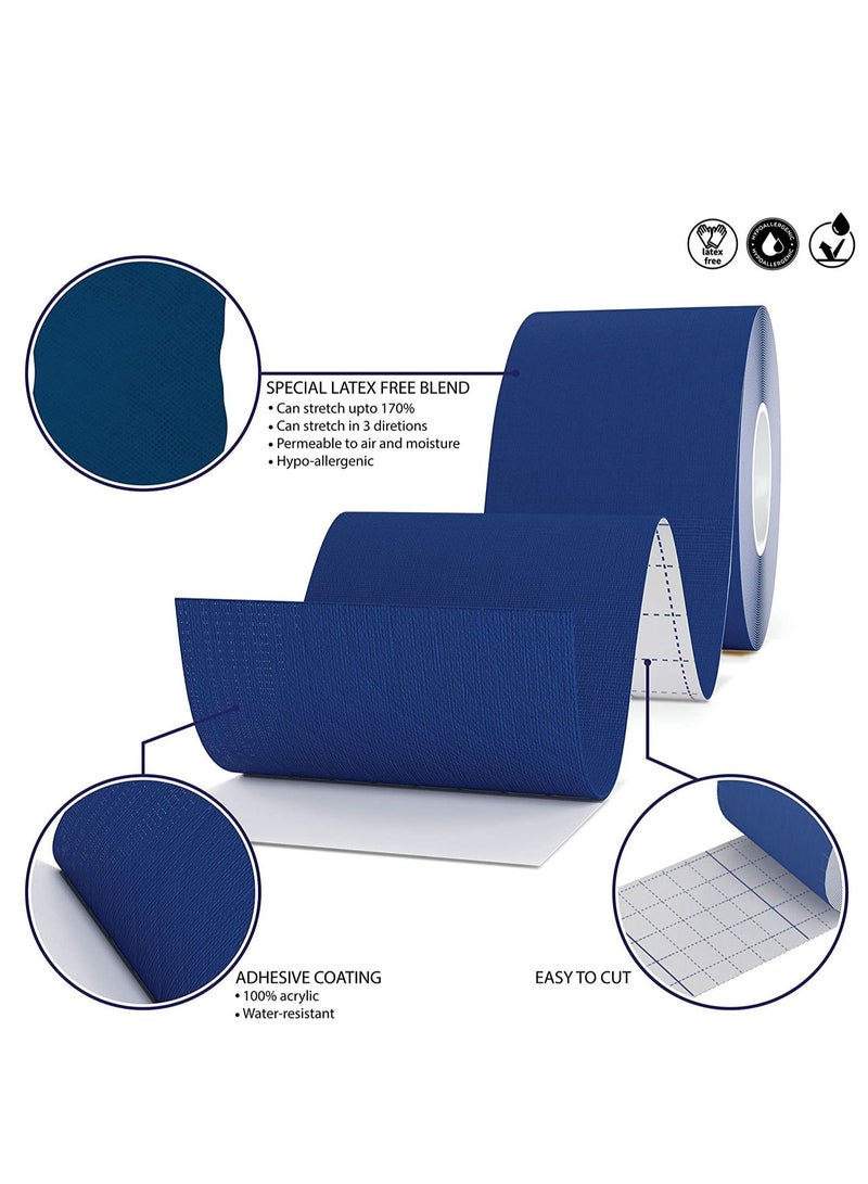 KASTWAVE Sports Kinesiology Tape Roll of Elastic Water Resistant for Support Muscle Recovery Quality Physio TapeKinetic Knee Shoulder and Elbow 2 Roll  - Image 2