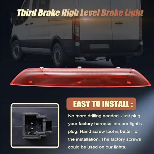 FZJDSD Third 3rd Brake Tail Light Center High Mount Stop Light LED Compatible with Ford Transit 150 Transit 250 Transit 350 2015 2016 2017 2018 2019 Replace BK3Z13466A - Image 4