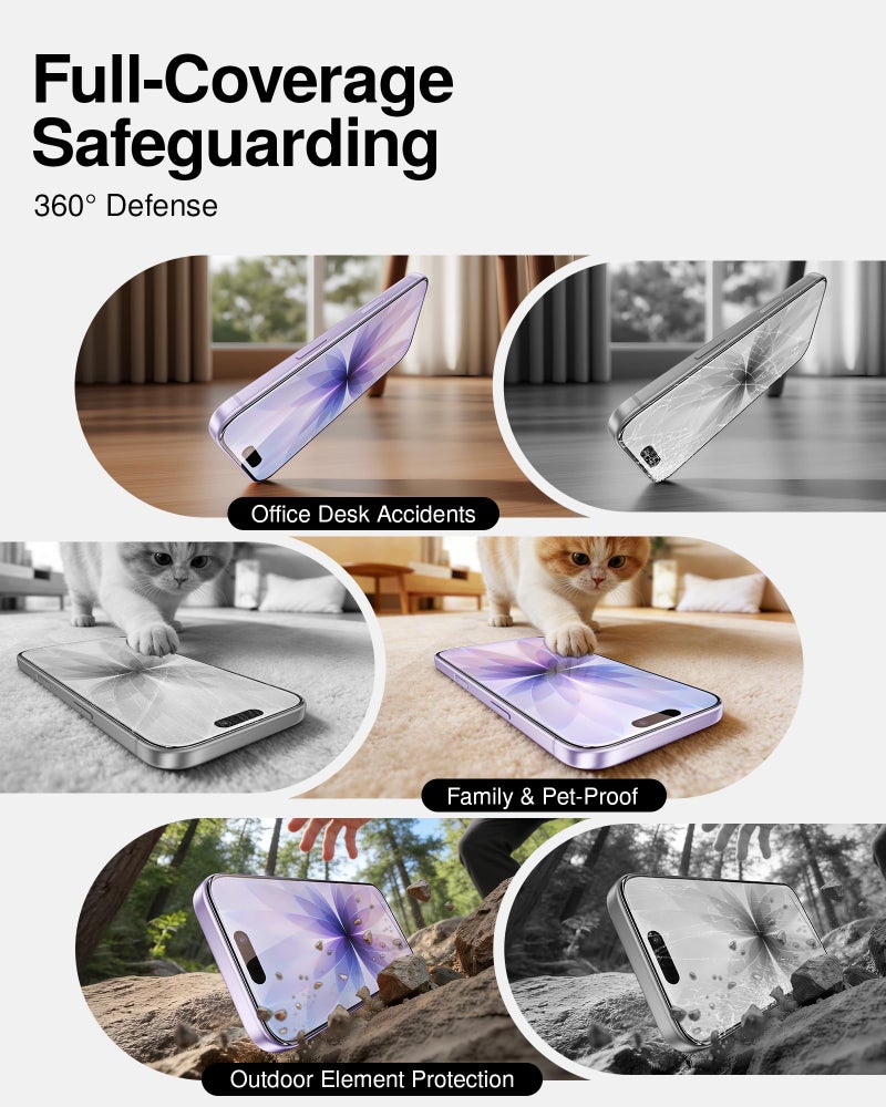 SMARTDEVIL 2 Pack Tempered Glass for iPhone 17 Screen Protector, Military-Grade Shatterproof Protection, 9H Hardness, Fast & Easy Installation, Case Friendly Design - Image 3