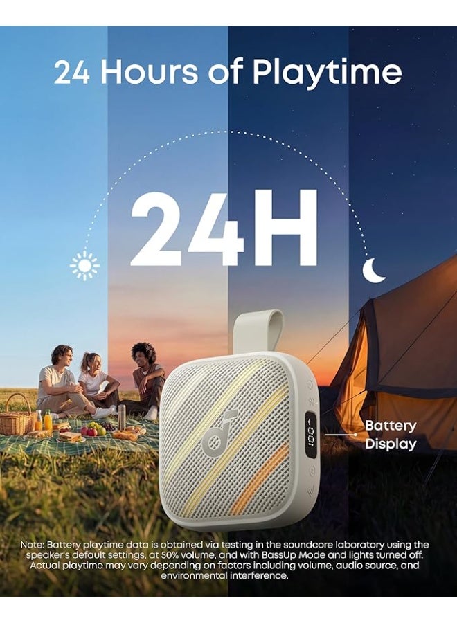 Soundcore Boom Go 3i Portable Bluetooth Speaker by Anker, 24H Playtime, 15W Punchy Sound, Emergency Power Bank, Powerful BassUp 2.0, Bluetooth 6.0, IP68 Waterproof for Hiking/Cycling/Camping (White) - Image 3