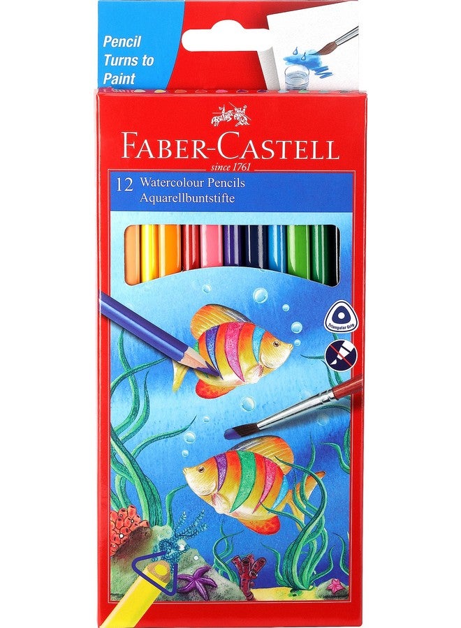 Faber-Castell Water Color Pencils with Paint Brush - Pack of 12 (Assorted)