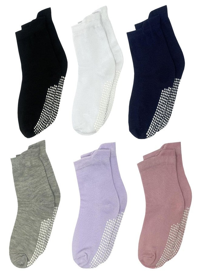 USOXO Kids Toddler Socks I Combed Cotton Stylish Solid Non-Slip Ankle Crawling with Grips I Anti-Skid, Comfortable Sock for Girls Boys Children (IN, Age, 2 Years, 4 Years, Pack of 6) - Image 1
