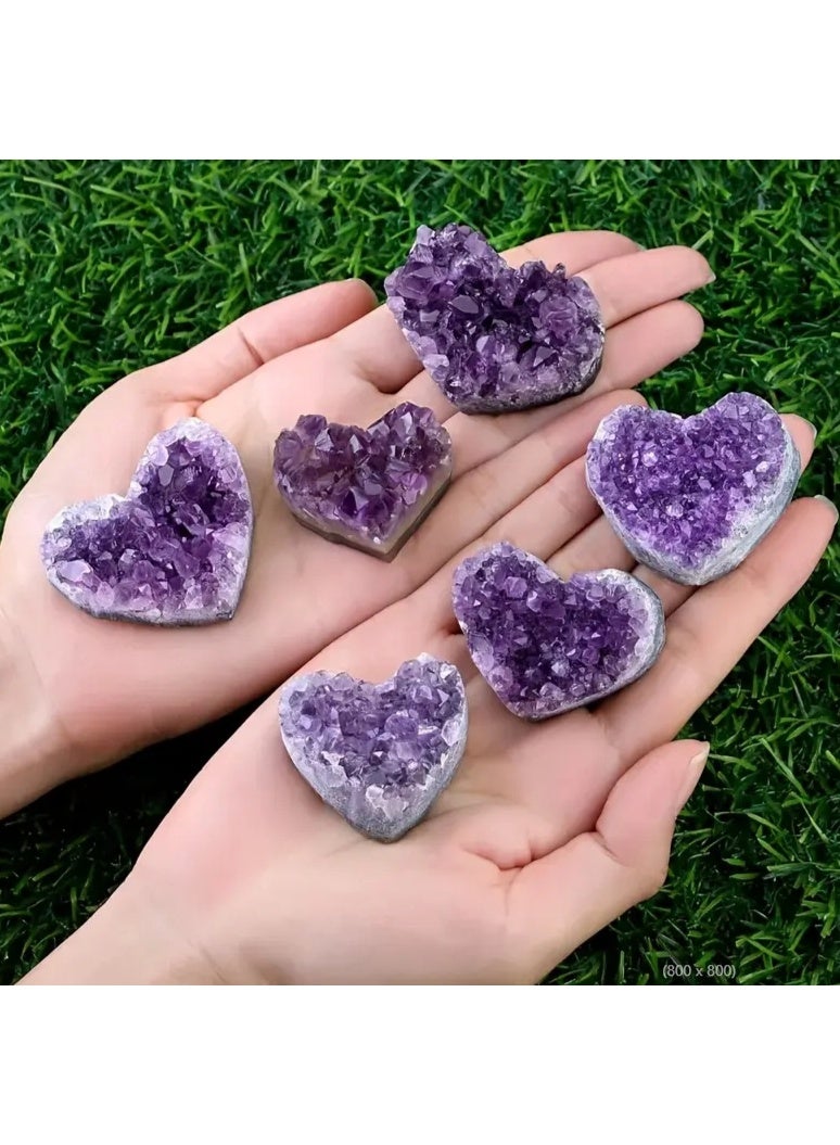 لاتين قطعة واحدة من مجموعة أحجار الجمشت الجيودية الفاخرة، كل قطعة فريدة وطبيعية، مصنوعة من بلورات جيود خام حقيقية، حجمها 5-6 سم، مع علبة هدايا. - Image 2