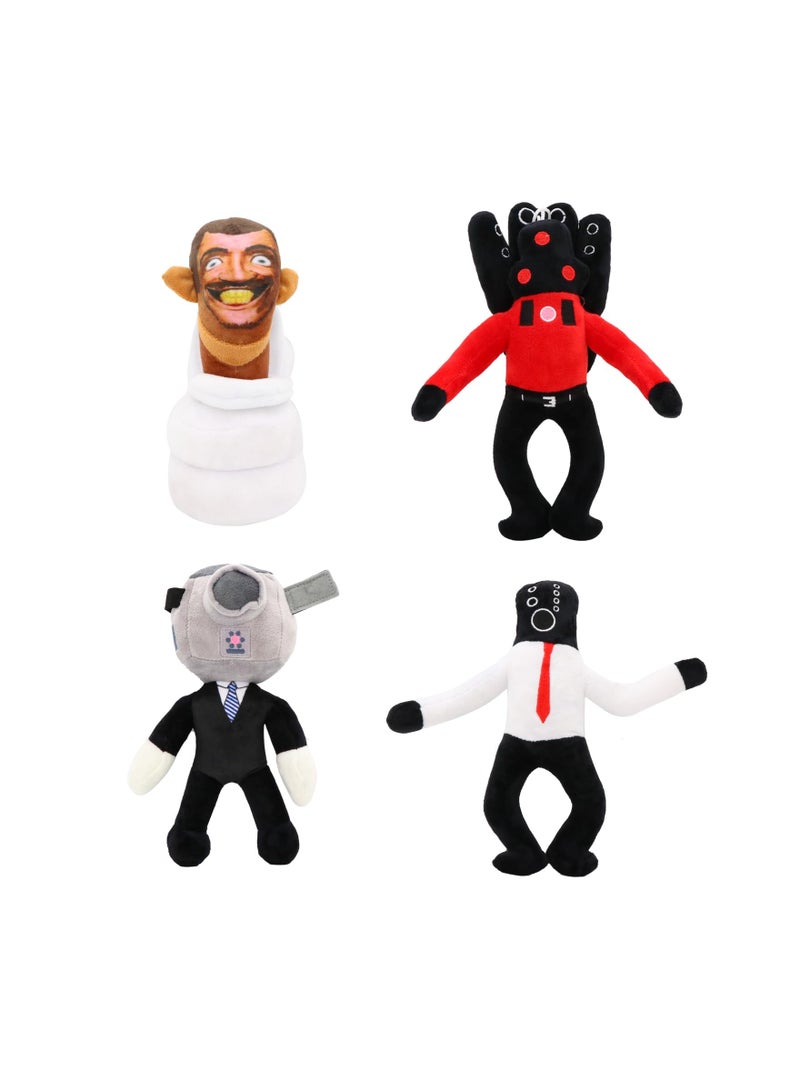 SYOSI 4PCS Skibidi Toilet Plush Toy, Speakerman Plush Stuffed Toy 11.3in Stuffed Animal Plushie Doll Toys Speakerman Character Plushie Toy  Skibidi Themed Stuffed Animal Toy for Kids Fans Aldults Gift - Image 1
