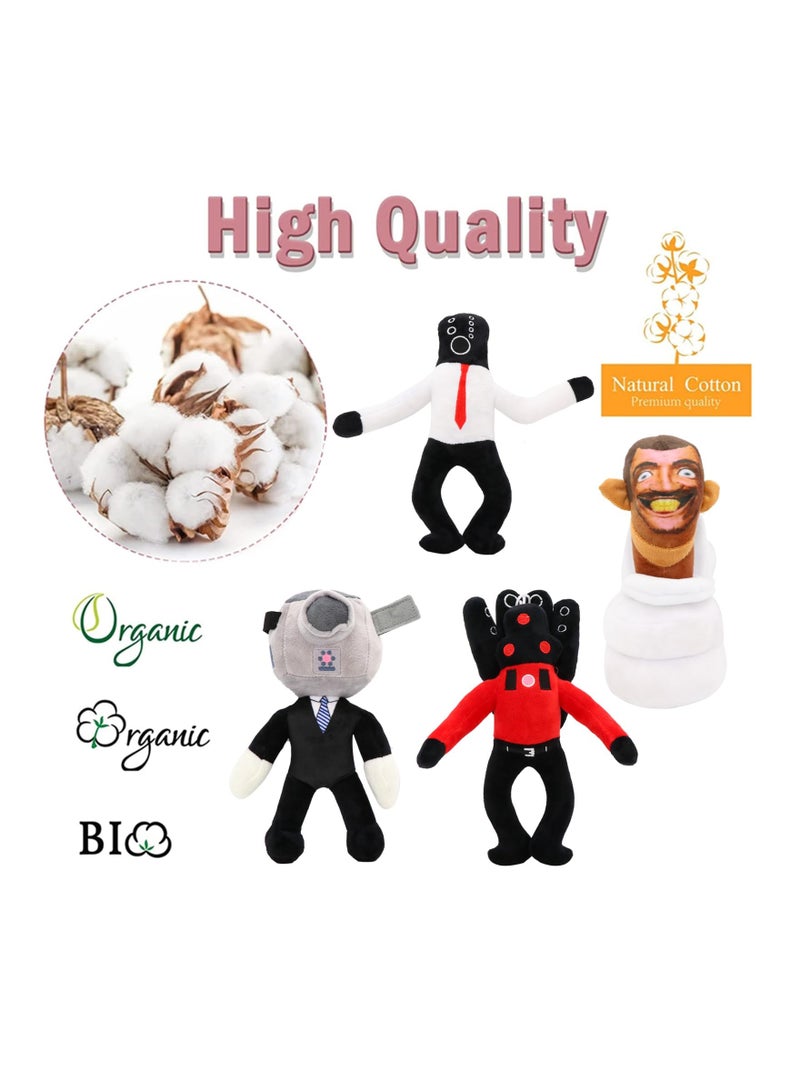 SYOSI 4PCS Skibidi Toilet Plush Toy, Speakerman Plush Stuffed Toy 11.3in Stuffed Animal Plushie Doll Toys Speakerman Character Plushie Toy  Skibidi Themed Stuffed Animal Toy for Kids Fans Aldults Gift - Image 2