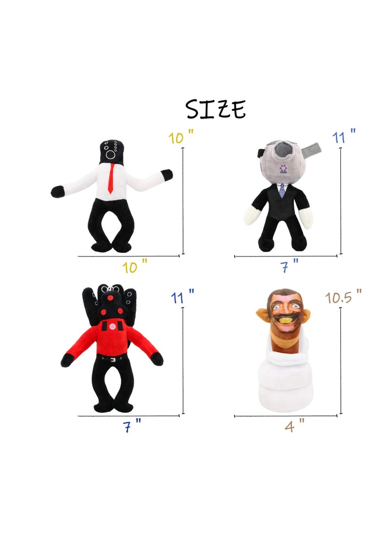 SYOSI 4PCS Skibidi Toilet Plush Toy, Speakerman Plush Stuffed Toy 11.3in Stuffed Animal Plushie Doll Toys Speakerman Character Plushie Toy  Skibidi Themed Stuffed Animal Toy for Kids Fans Aldults Gift - Image 5