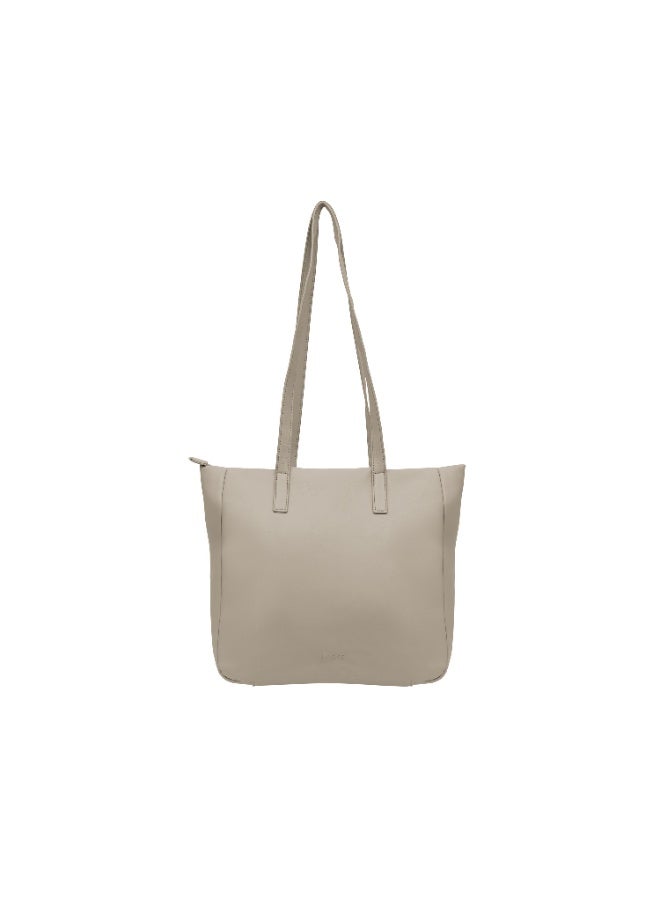 Foska Women's Large Tote & Shoulder Bag - Front Flap Pocket w/ Buckle - Light Beige Nude - 36x31 cm - Image 4