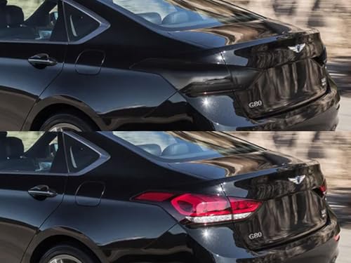 Rvinyl Tail Light Tint Covers Compatible with Genesis G80 2017-2020 - Blackout Smoke - Image 3
