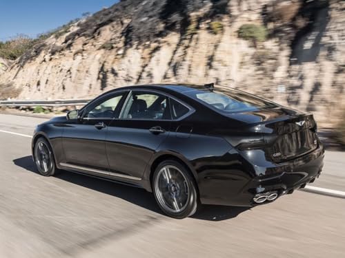Rvinyl Tail Light Tint Covers Compatible with Genesis G80 2017-2020 - Blackout Smoke - Image 2