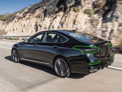 Rvinyl Tail Light Tint Covers Compatible with Genesis G80 2017-2020 - Blackout Smoke - Image 4