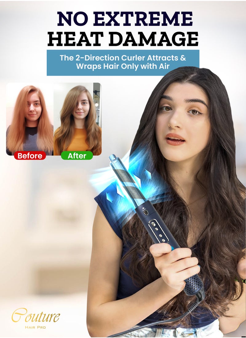 Couture Hair Pro Quantam Flow Airwrapper - MultiStyler kit with Hair Curler, Hair Dryer, Volumizer,Hot Air Brush & Hair Straightener Fuctions - Canadian Engineering (Blue)  - Image 3