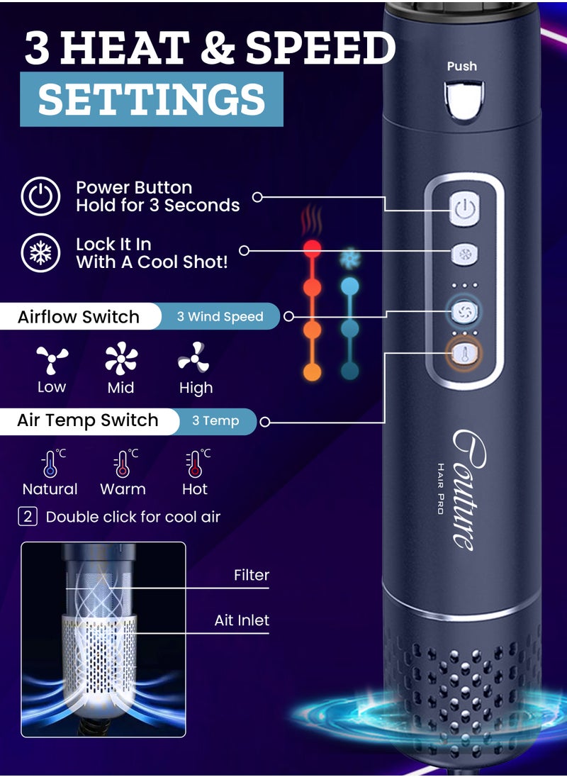 Couture Hair Pro Quantam Flow Airwrapper - MultiStyler kit with Hair Curler, Hair Dryer, Volumizer,Hot Air Brush & Hair Straightener Fuctions - Canadian Engineering (Blue)  - Image 4