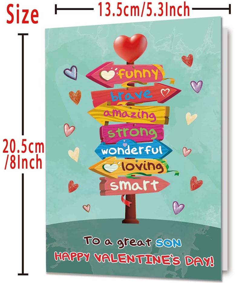 Mcduldul Valentines Cards for Son | Funny Son Valentines Cards Gifts from Dad Mom Parent with Printed Message Inside - Image 4
