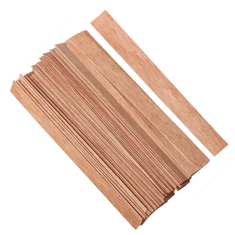 Pengxiaomei 100 pcs Wooden Candle Wicks kit, Include 50 Pcs 5.1 X 0.5 Inch Candle Making Wicks and 50 Pcs Iron Stand Naturally Smokeless Wooden Candle Wicks Candle Cores for DIY Candle Making - Image 4
