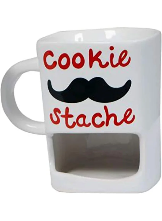 Shallow Bone China Mug With Cookie Holder