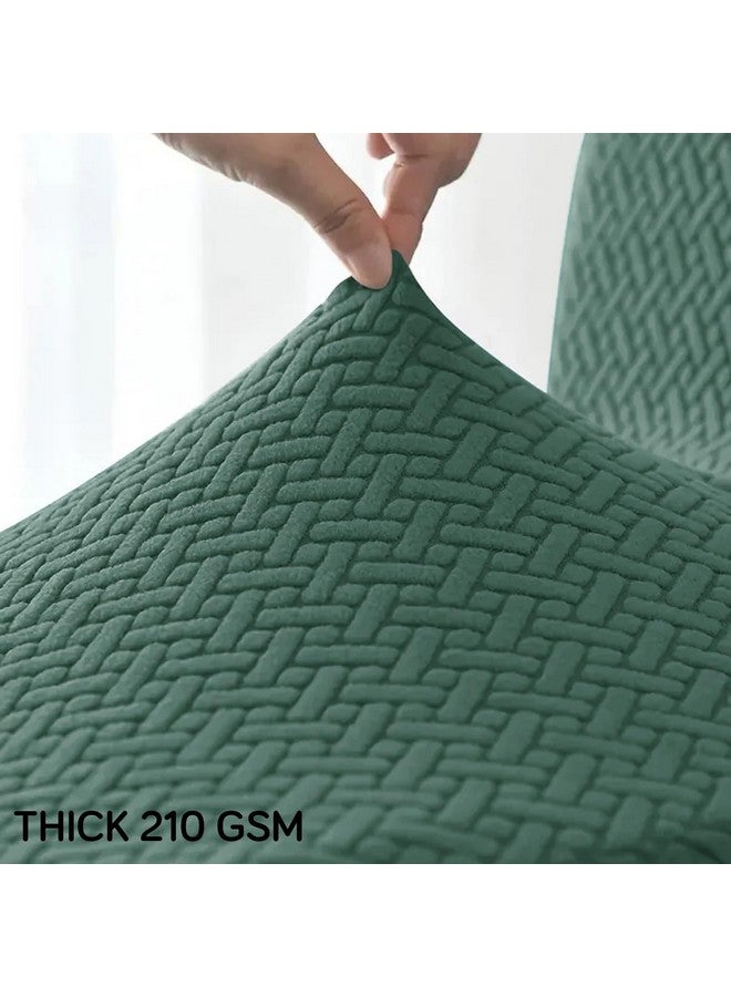 HOKIPO Premium 210gsm, Jacquard 2 Seater Recliner Sofa Cover, Continental Green (AR-4973-GR) - Image 4