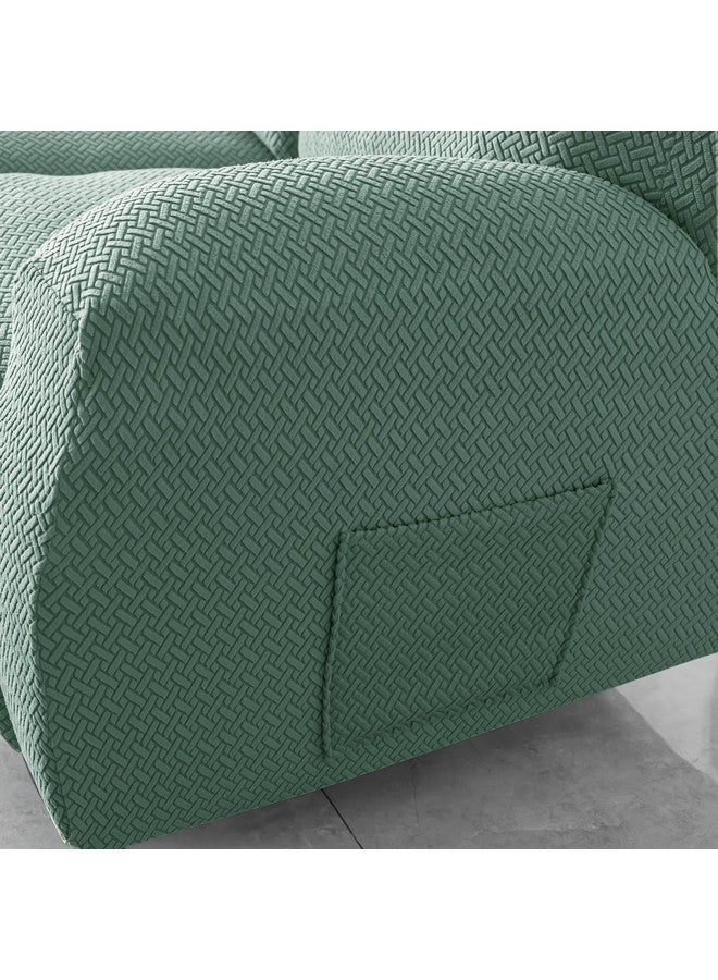 HOKIPO Premium 210gsm, Jacquard 2 Seater Recliner Sofa Cover, Continental Green (AR-4973-GR) - Image 5