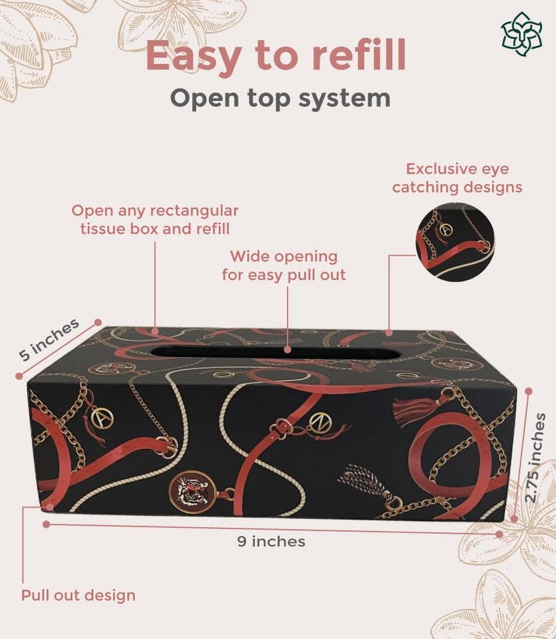 MaatirDesigns Maatir Premium Wooden MDF Tiger Tissue Box Cover Tissue Box Holder for Car Home | Tissue Box | Paper Napkin Holder | Tissue Dispenser Organizer for Car, Home, Dinning Table | Eco-Friendly | Refillable - Image 3