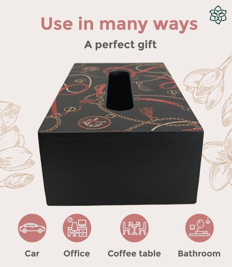 MaatirDesigns Maatir Premium Wooden MDF Tiger Tissue Box Cover Tissue Box Holder for Car Home | Tissue Box | Paper Napkin Holder | Tissue Dispenser Organizer for Car, Home, Dinning Table | Eco-Friendly | Refillable - Image 2