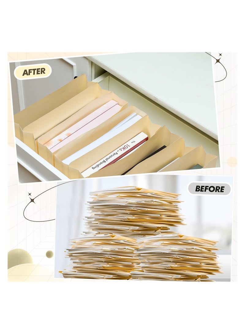 KASTWAVE 20 Pcs 2 Inch Manila File Jackets Bulk, Reinforced Straight Cut Tab, Heavy Duty Expansion File Pocket Folders, Letter Size - Image 5