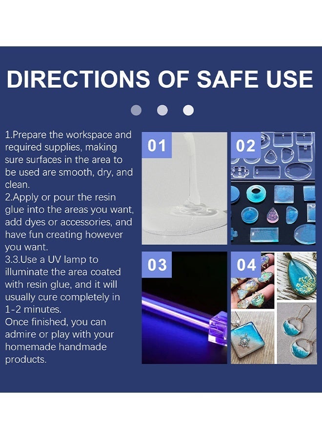  دومو راتنج UV صلب، راتنج إيبوكسي شفاف للغاية لعلاج UV للتشكيل اليدوي للمجوهرات، تزيين المنزل، راتنج شفاف نشط للشمس لعلاج راتنج مخصص، صب وتغليف، 100 غرام - Image 4