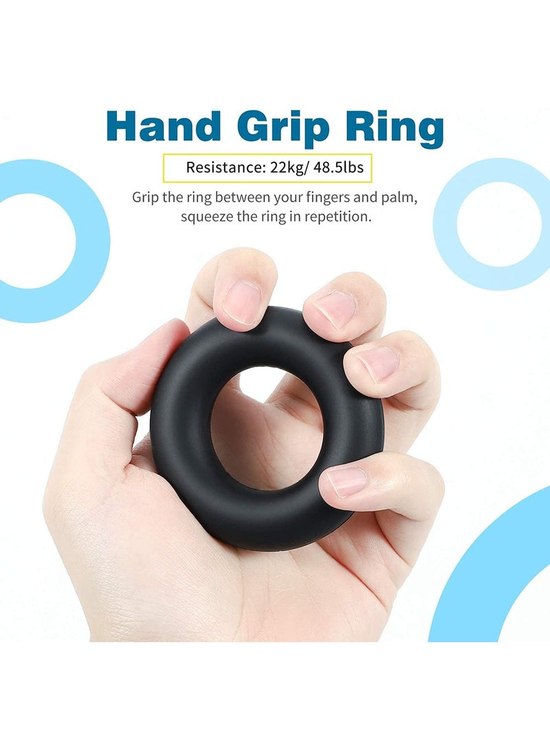Halamine Grip Strength Trainer, 6Pcs Hand Grip StrengthTrainer Kit with Finger Exerciser, Stress Relief Balland Forearm Workout Ring for Muscle Building andInjury Recover - Image 4