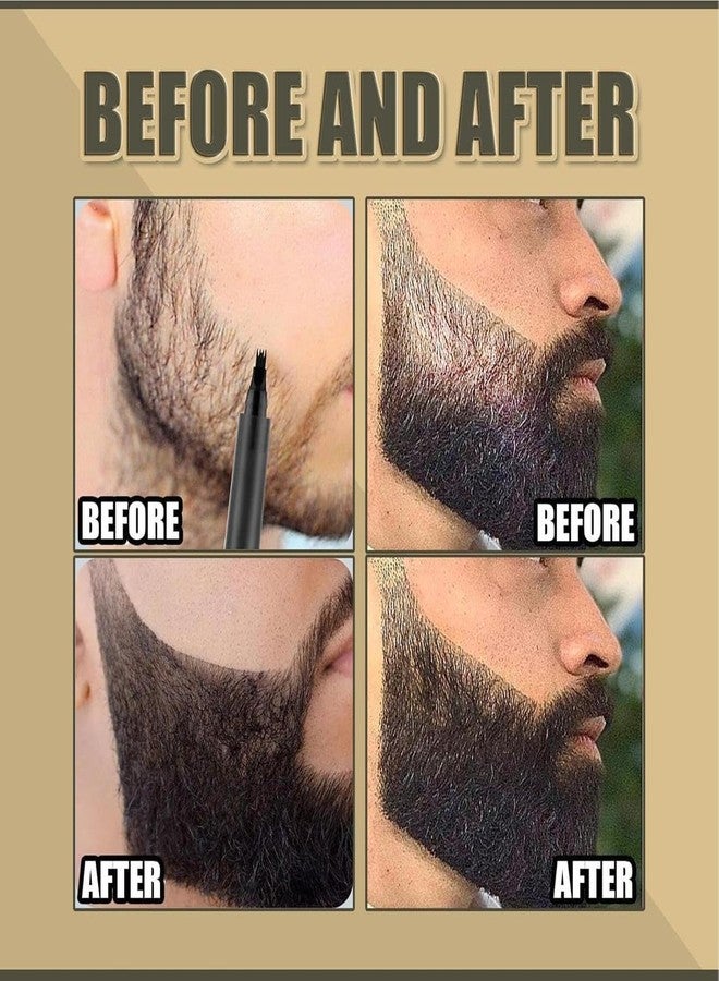 Glixon Beard Pen Filler for Men with Micro-Fork Tip - Waterproof & Sweat-proof Beard Pencil with Blending Brush | Long Lasting Natural Finish for Patchy Beard, Mustache & Eyebrows - Image 4