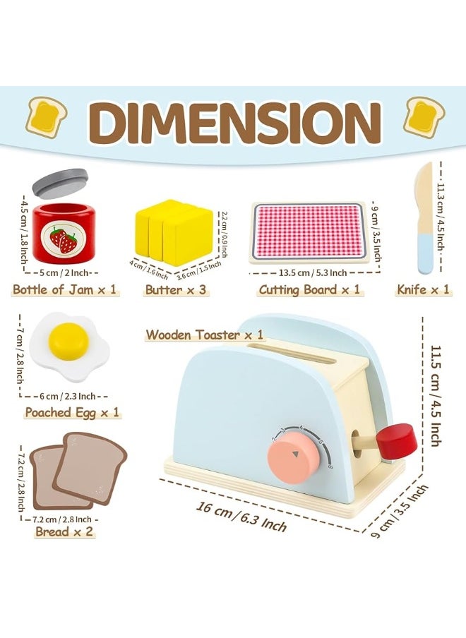 Airlab - Airlab Play Kitchen Accessories Toddlers 1-3 Wooden Pop-up Toaster Toy Play Food Kids Age 1 2 3, Bread, Butter, Poached Egg Cutting Pretend Toys for 2-4 Year Old Toddlers Boys Girls - Image 1