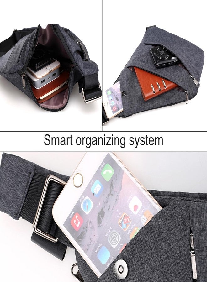 MAXTOP Anti Theft Crossbody Bag for Women Men Multi-Pocket Travel Slim Sling Bag with Adjustable Strap - Image 3