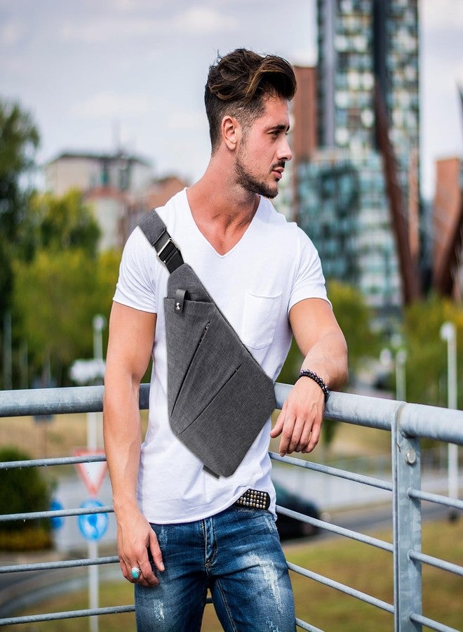 MAXTOP Anti Theft Crossbody Bag for Women Men Multi-Pocket Travel Slim Sling Bag with Adjustable Strap - Image 2