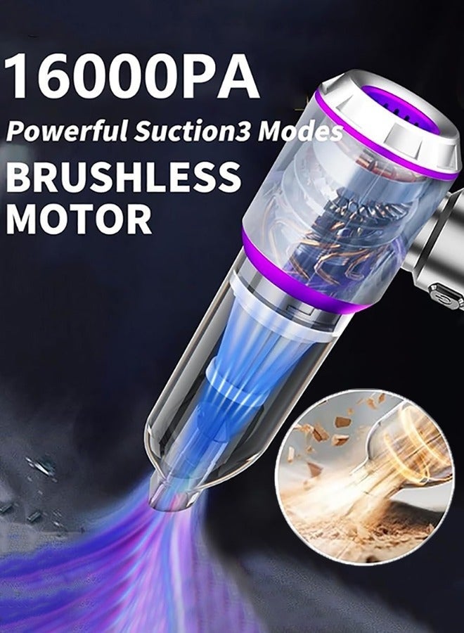 Bukela Car Vacuum Portable Cordless 16000PA High power Mini Vacuum Cleaner 4-in-1 Compressed Air Duster & Air Blower & Pump Hand Held Vacuum with Brushless Motor for Car, Home, Office,Camping - Image 5
