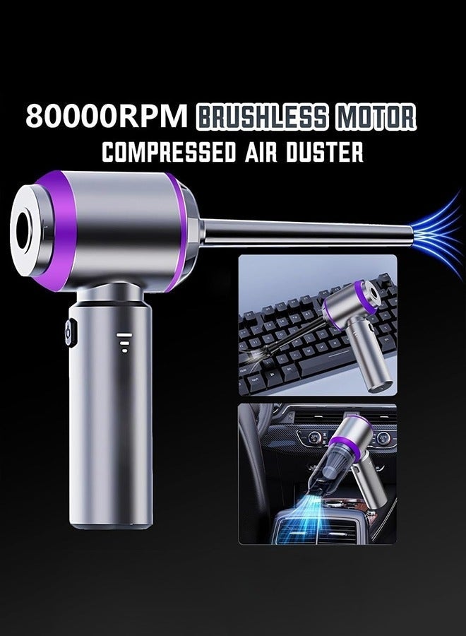 Bukela Car Vacuum Portable Cordless 16000PA High power Mini Vacuum Cleaner 4-in-1 Compressed Air Duster & Air Blower & Pump Hand Held Vacuum with Brushless Motor for Car, Home, Office,Camping - Image 4
