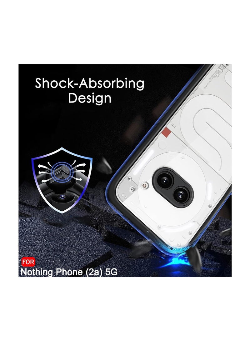 Wtech Nothing Phone 2a 5G 2024 / Nothing Phone (2a) Plus 5G 2024 Hybrid TPU Silicone Protective Slim Case Cover - Clear/Black - Image 4