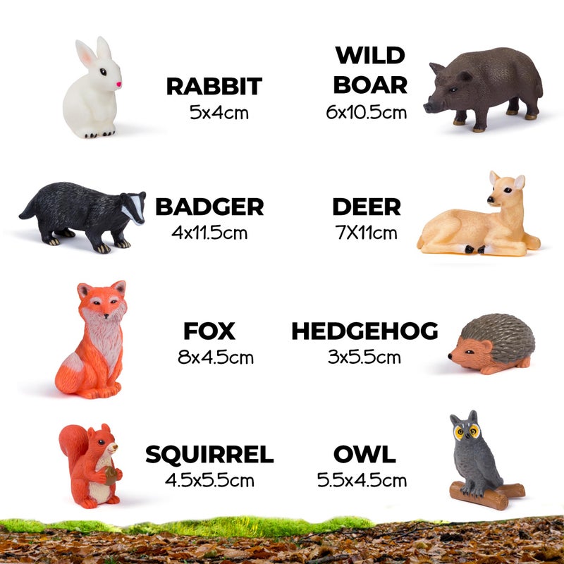 Learning Minds Set of 8 Jumbo Forest Animal Figures - Woodland Animals for Toddlers Age 1-3 - Toy for Kids Age 18 Months Plus - Wild Animal Toys for Kids 1,2,3 Years Old - Image 4