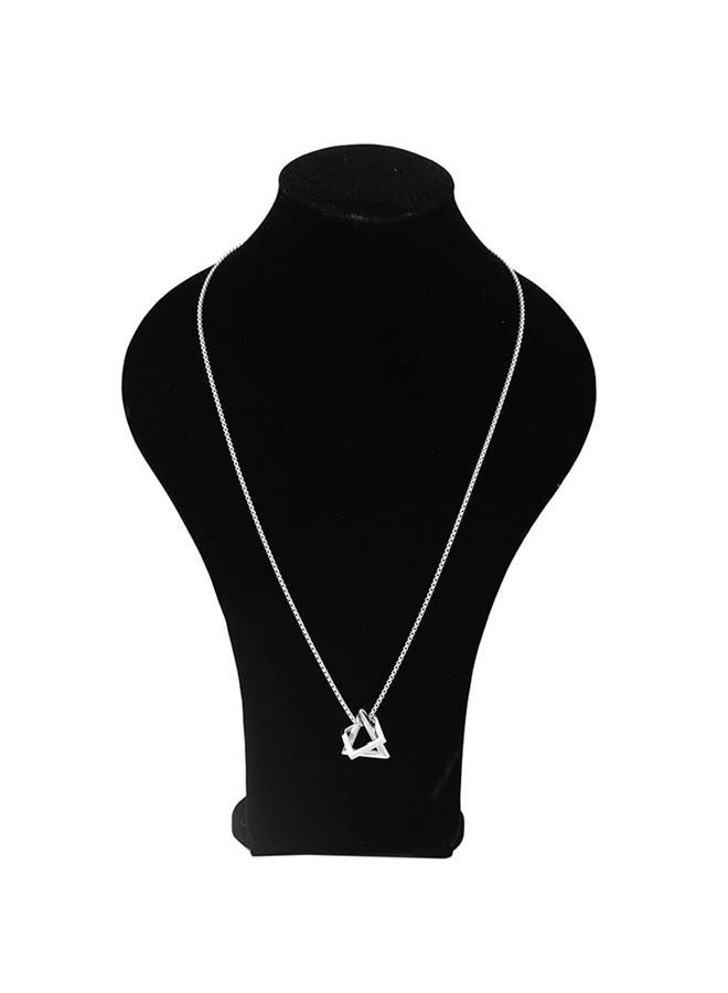 Dtja Stainless Steel Geometric Pendant Necklace for Women Girls Men Silver Plated Triangle Cube Dangle Adjustable Long Box Chain Charm Punk Hip Pop Hypoallergenic Jewelry - Image 5