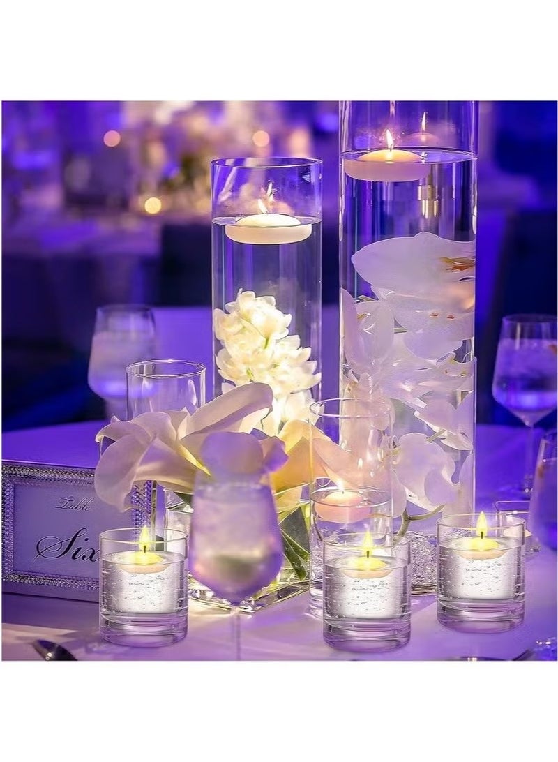 JIMATOR 12 Pcs 1.5'' Unscented Floating Candles for Centerpieces Floating Warm Tealights Candles Floating Candles for Wedding Party Decoration (White) - Image 2
