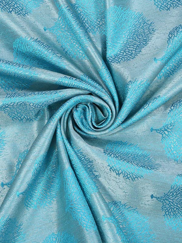 FRESH FROM LOOM Unstiched Fabric Cloth for Sofa,Cushion,Room Darkening Curtain,Table Cloth Fabric,,Wrinkle Free Floral Grommet Polyester Material(LenthxWidth,394x46 inch/1000x116 cm,10 Meter,Aqua) - Image 1