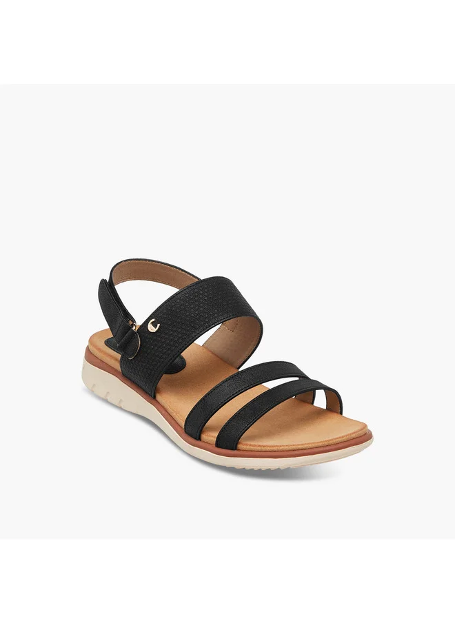 Le Confort Women's Textured Comfort Sandals with Hook and Loop Closure