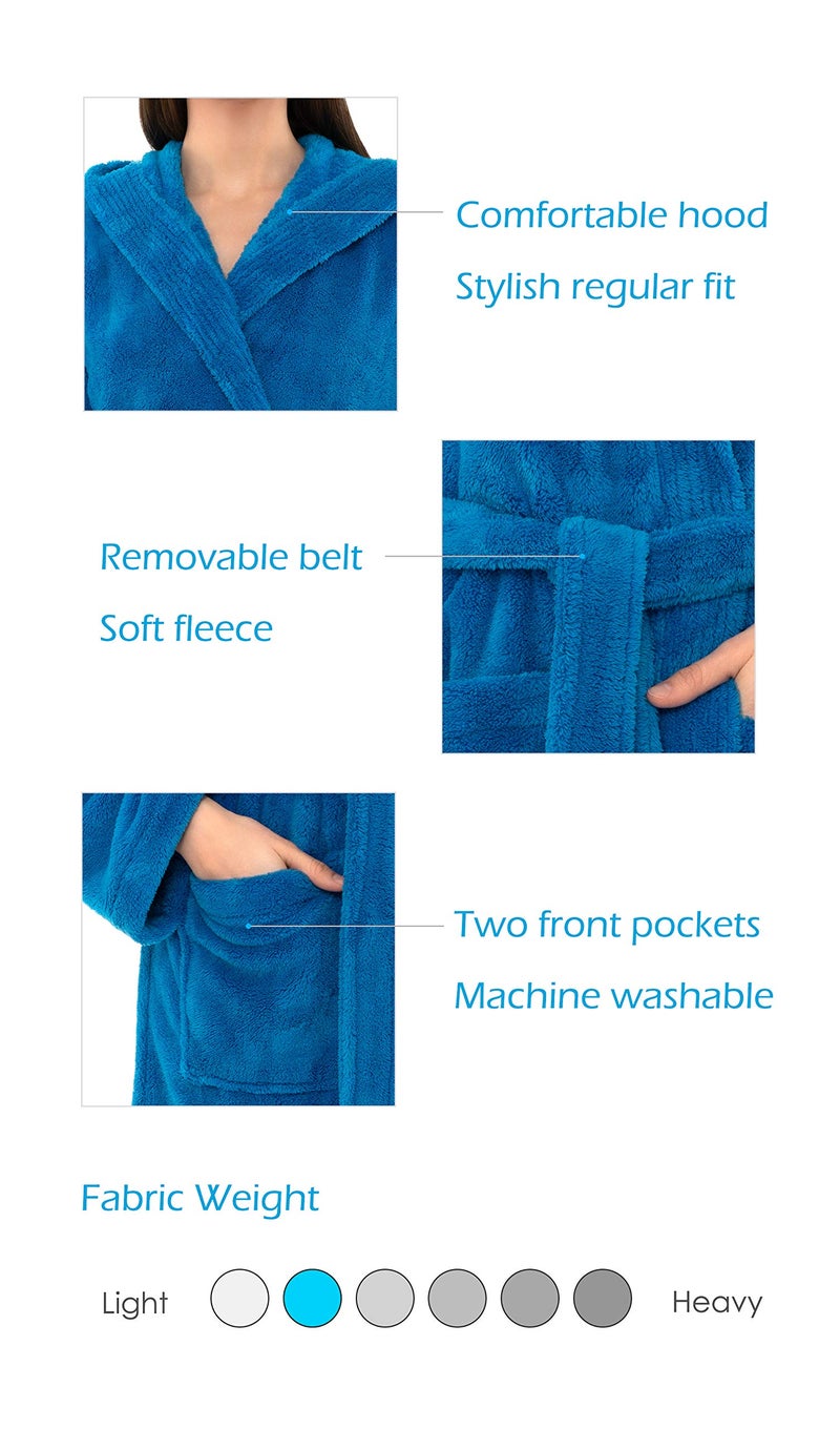 TowelSelections Womens Robe Soft Plush Bathrobe Fleece Hooded Spa Bath Robe for Women Large-X-Large Purple - Image 5