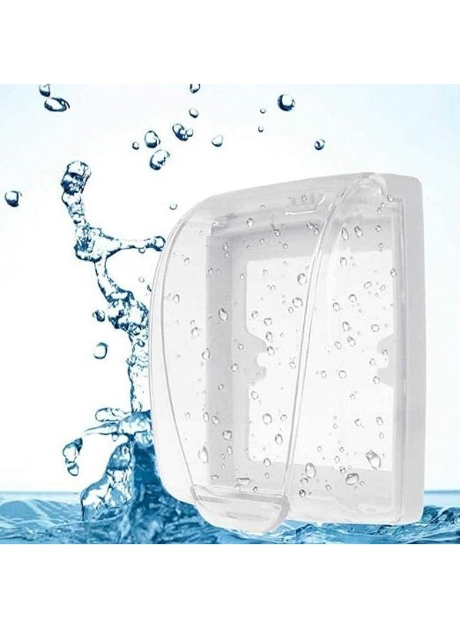 erorex Wall Switch Waterproof Cover Box, Universal Plug Socket Cover, Light Panel Socket Doorbell Flip Cap, Home Bathroom Kitchen Accessory, Plastic Clear, 3 Pcs - Image 3